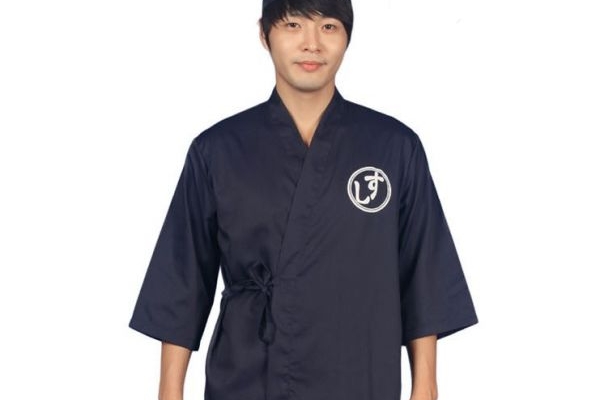 Đồng phục đầu bếp tay lỡ màu xanh đen kiểu Nhật