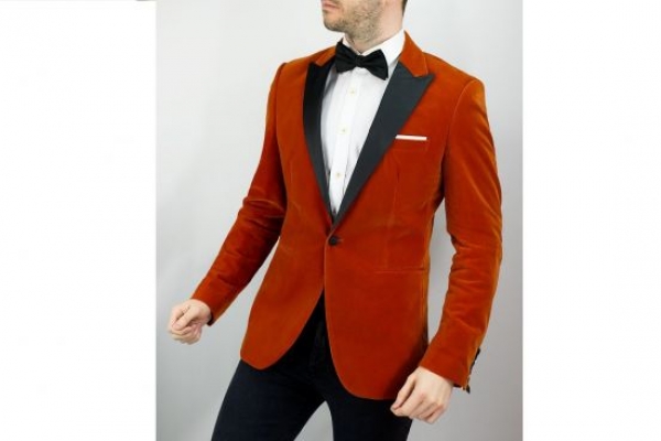 Đồng phục áo vest nam màu cam cháy
